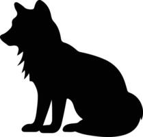 arcticfox black silhouette vector