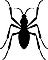 insecto asesino negro silueta vector