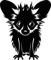 aye-aye black silhouette vector