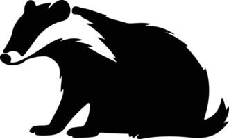 badger black silhouette vector
