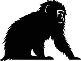 baboon black silhouette vector