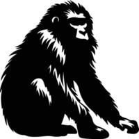 baboon black silhouette vector