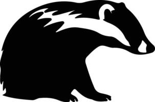 badger black silhouette vector