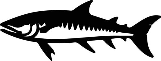 barracuda black silhouette vector