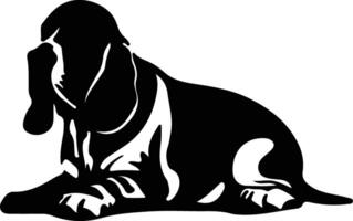 bassethound black silhouette vector