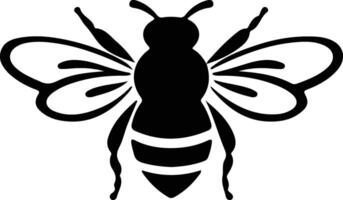 bee black silhouette vector