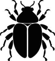 escarabajo negro silueta vector