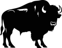 bison black silhouette vector