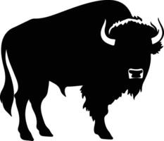 bison black silhouette vector