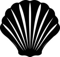 bivalve black silhouette vector