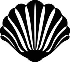 bivalve black silhouette vector