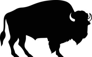 bison black silhouette vector