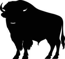 bison black silhouette vector