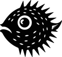 pez globo negro silueta vector