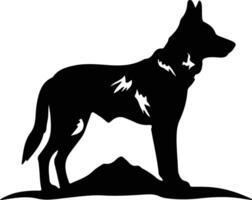 capa caza perro negro silueta vector