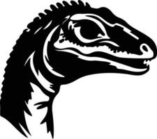 Dilophosaurus black silhouette vector