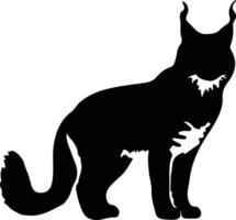 gato montés negro silueta vector