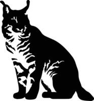 gato montés negro silueta vector