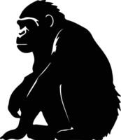 bonobo black silhouette vector