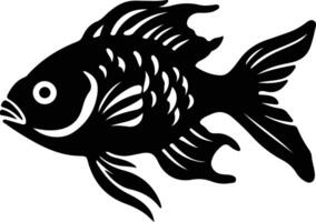 bony fish black silhouette vector