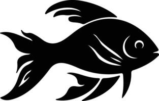 bony fish black silhouette vector