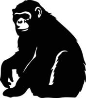bonobo black silhouette vector
