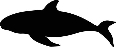 bowhead whale black silhouette vector