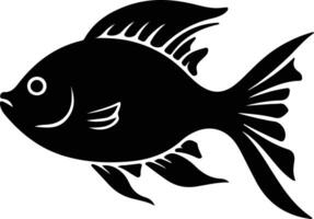 bony fish black silhouette vector