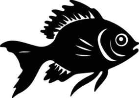 bony fish black silhouette vector