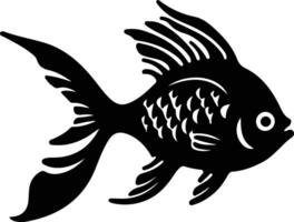 bony fish black silhouette vector