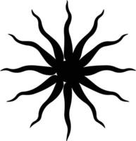 brittle star black silhouette vector