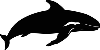 bowhead whale black silhouette vector