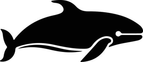 bowhead whale black silhouette vector