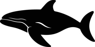 bowhead whale black silhouette vector