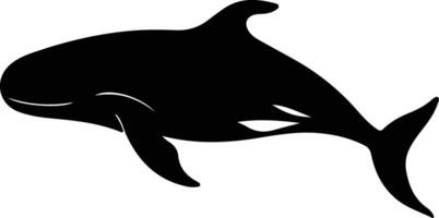 bowhead whale black silhouette vector