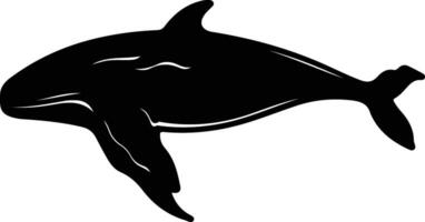 bowhead whale black silhouette vector