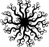 brittle star black silhouette vector