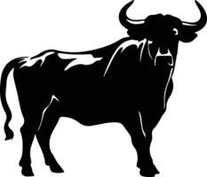 bull black silhouette vector