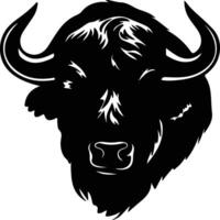 búfalo negro silueta vector