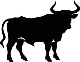 bull black silhouette vector