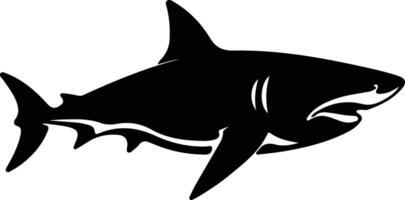 bull shark black silhouette vector