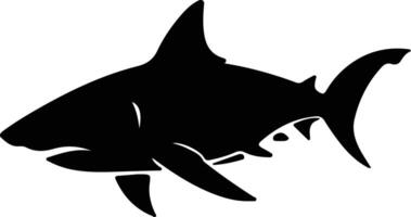 bull shark black silhouette vector