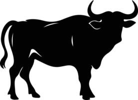 bull black silhouette vector