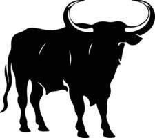 bull black silhouette vector