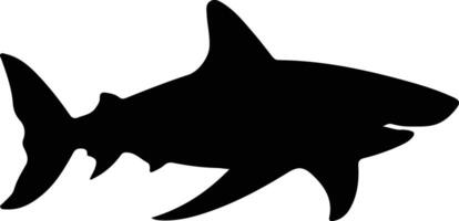 bull shark black silhouette vector