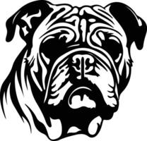 Bulldog black silhouette vector