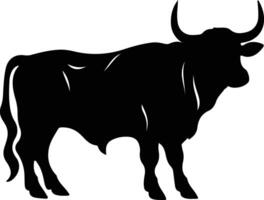 toro negro silueta vector