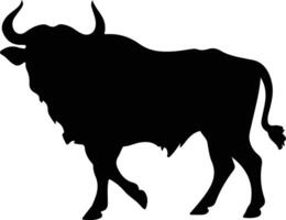 cape buffalo black silhouette vector