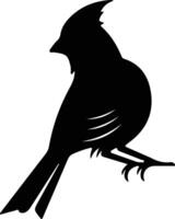 cardinal black silhouette vector