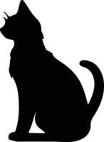 gato negro silueta vector